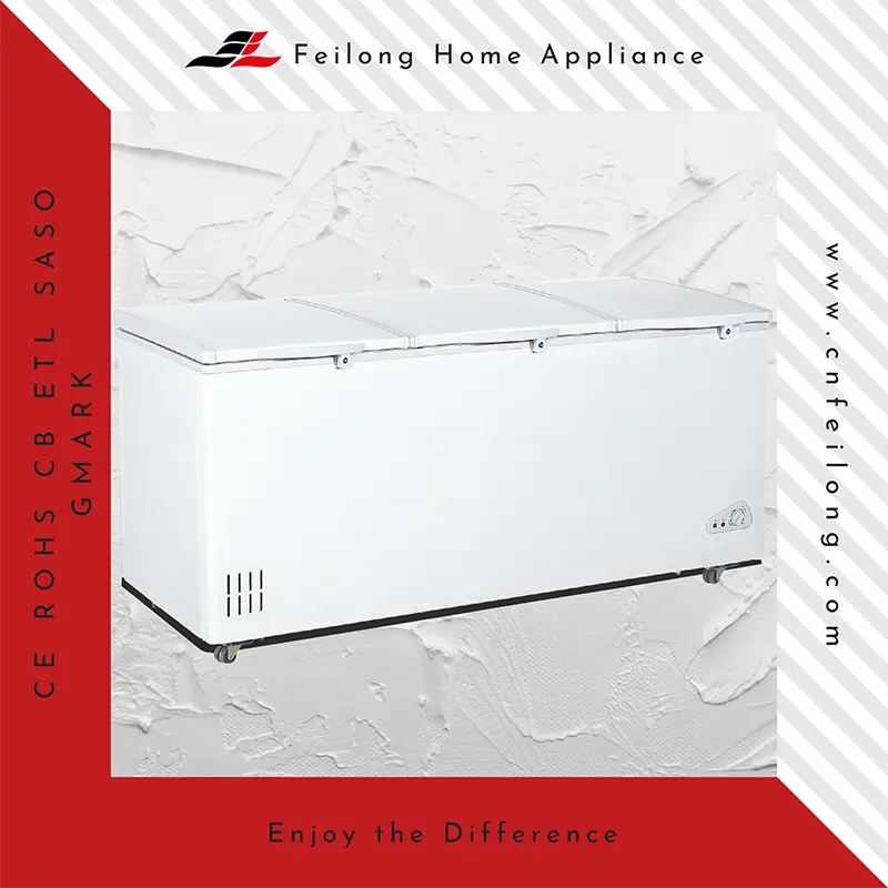 Gro&szlig;er wei&szlig;er kommerzieller 3 T&uuml;rkiste Gefrierschrank BD-1588Q